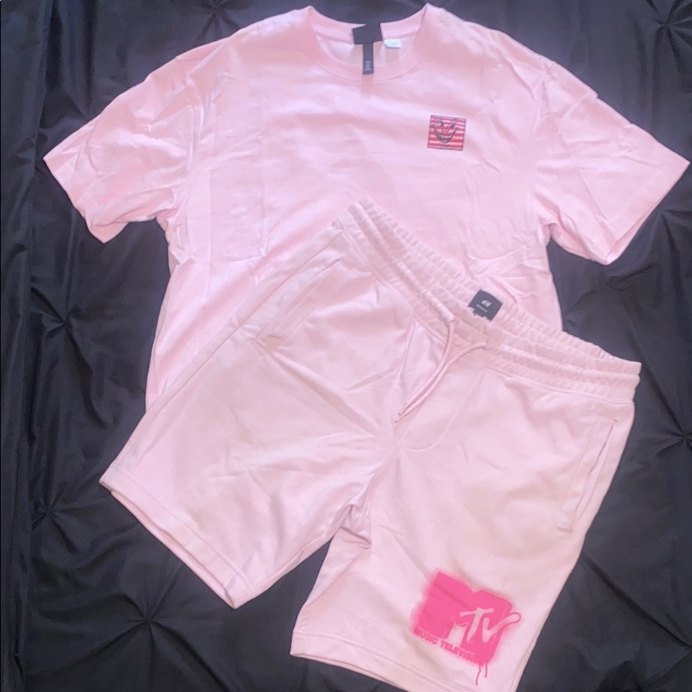 Pink MTV T-Shirt and Shorts Set